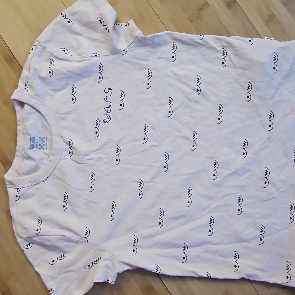 Vans Light Pink Short Sleeve Tee Rare Print
